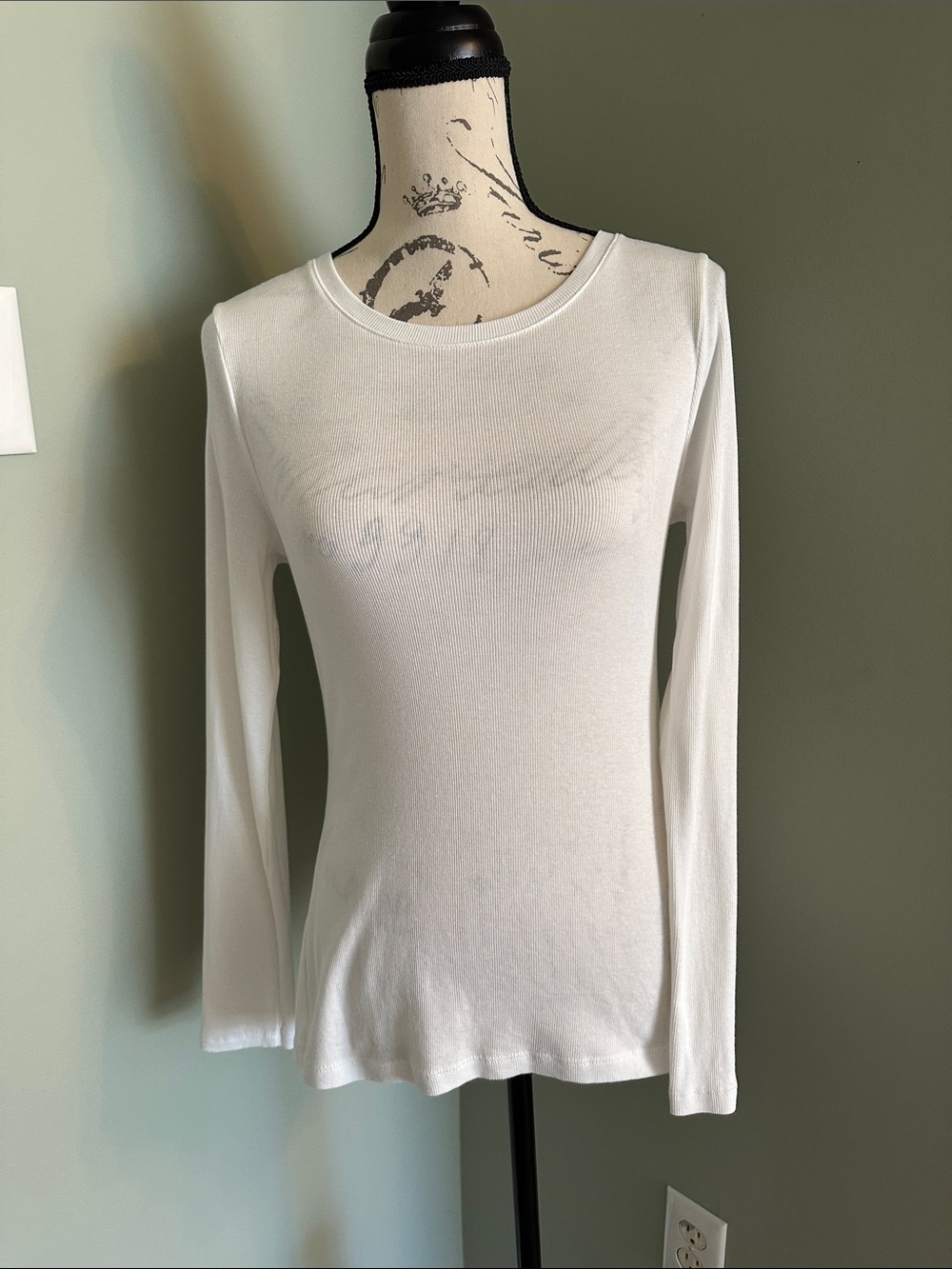 a new day White Long-Sleeve Crewneck Tee